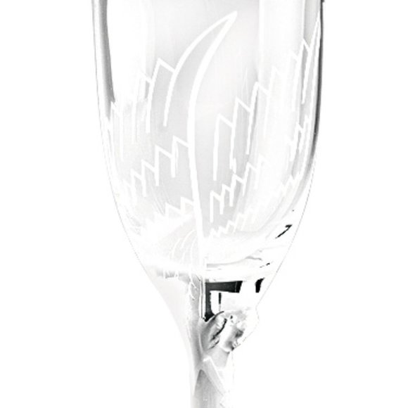 LALIQUE Smiling Angel Signed Blown Crystal Champagne Stem Flute Reims Cathedral - Picture 10 of 11